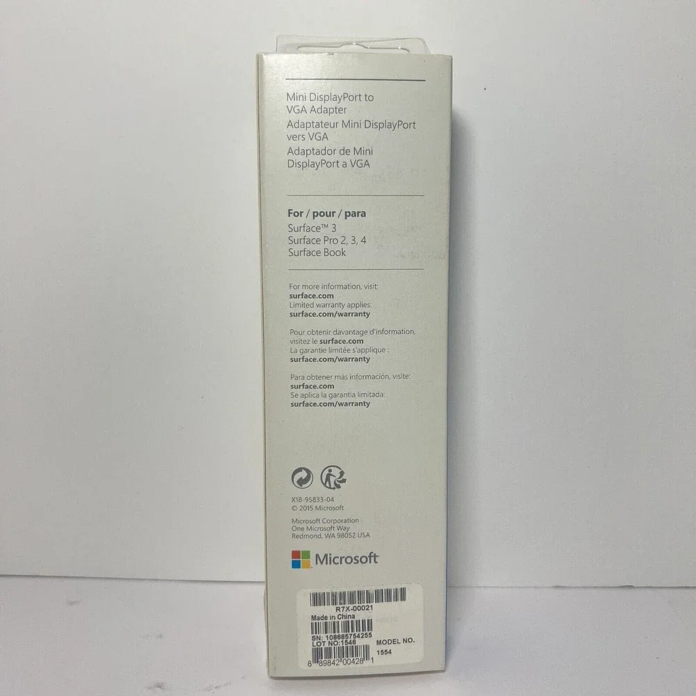 Microsoft Surface Mini DisplayPort to VGA Adapter R7X-00021 Model 1554